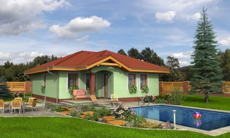 Single-storey family house for a smaller family.